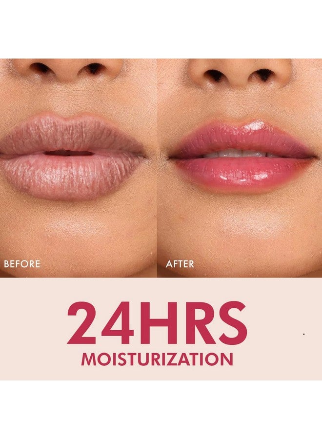 mCaffeine Lip Juice Tinted Lip Balm - Berry Blush | 24 hrs Moisturization | With Peptides, Cocoa Butter & Vitamin E | Heals Dry & Chapped Lips | Lip Balm For Women | Sheer Pink Tint - 10g - Image 3