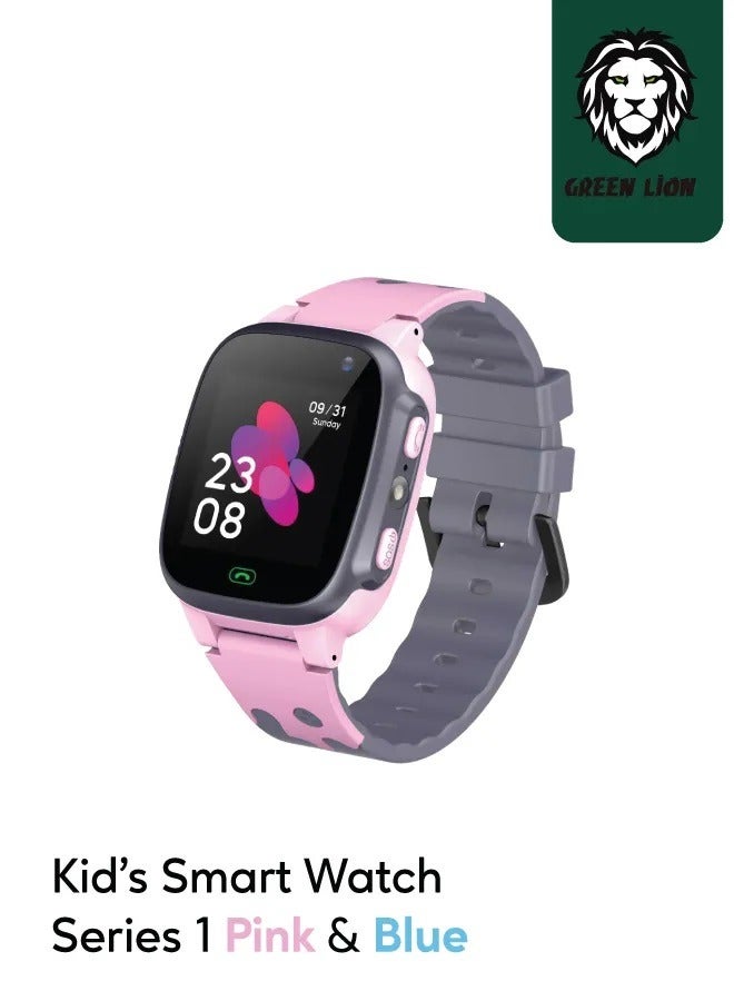 GREEN LION Kids Smart Watch Series 1 with Tracking/ HD Touch Screen/Alarm/Two-Way Calling/ Voice Chat/Camera Control/Safety Zone/ Voice Chat/ Smart Watch for Kids - Pink - Image 1