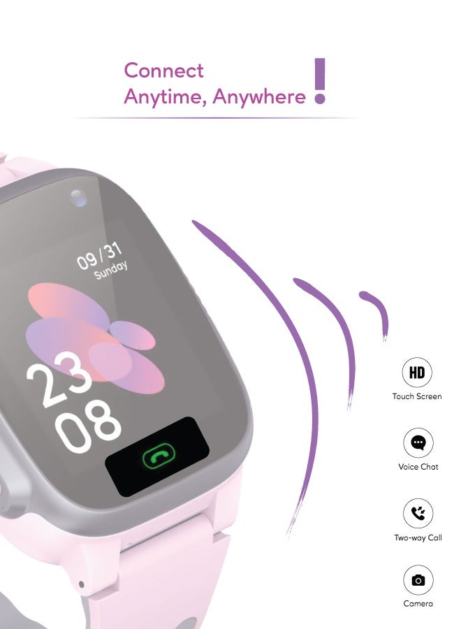 GREEN LION Kids Smart Watch Series 1 with Tracking/ HD Touch Screen/Alarm/Two-Way Calling/ Voice Chat/Camera Control/Safety Zone/ Voice Chat/ Smart Watch for Kids - Pink - Image 3