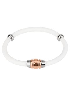 Rose Gold - White Silicone Men's 20.5CM