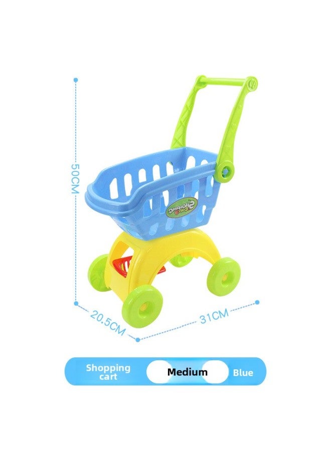 عربة تسوق بلاي هاوس للأولاد والبنات، ألعاب محاكاة سوبر ماركت للأطفال الصغار من عمر 1 إلى 3 سنوات - اللون: عربة تسوق 【1805-صندوق سيارة فارغ أزرق سريع】】 - Image 1