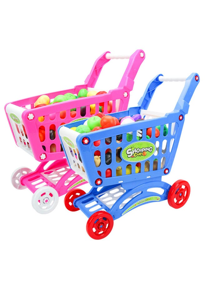 عربة تسوق بلاي هاوس للأولاد والبنات، ألعاب محاكاة سوبر ماركت للأطفال الصغار من عمر 1 إلى 3 سنوات - اللون: عربة تسوق 【1805-صندوق سيارة فارغ أزرق سريع】】 - Image 2