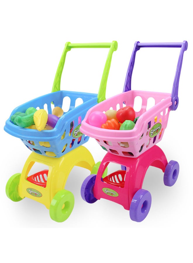 عربة تسوق بلاي هاوس للأولاد والبنات، ألعاب محاكاة سوبر ماركت للأطفال الصغار من عمر 1 إلى 3 سنوات - اللون: عربة تسوق 【1805-صندوق سيارة فارغ أزرق سريع】】 - Image 4