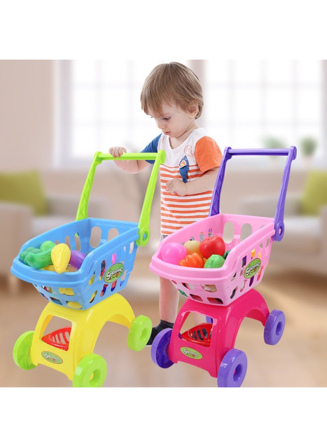 عربة تسوق بلاي هاوس للأولاد والبنات، ألعاب محاكاة سوبر ماركت للأطفال الصغار من عمر 1 إلى 3 سنوات - اللون: عربة تسوق 【1805-صندوق سيارة فارغ أزرق سريع】】 - Image 3