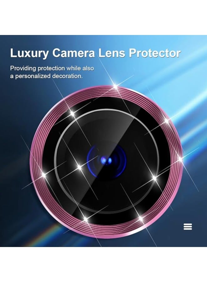 حامي عدسة الكاميرا لجهاز آيفون 16 برو / آيفون 16 برو ماكس، زجاج معدني مقسى عالي الدقة لحماية شاشة الكاميرا، وردي - Image 5