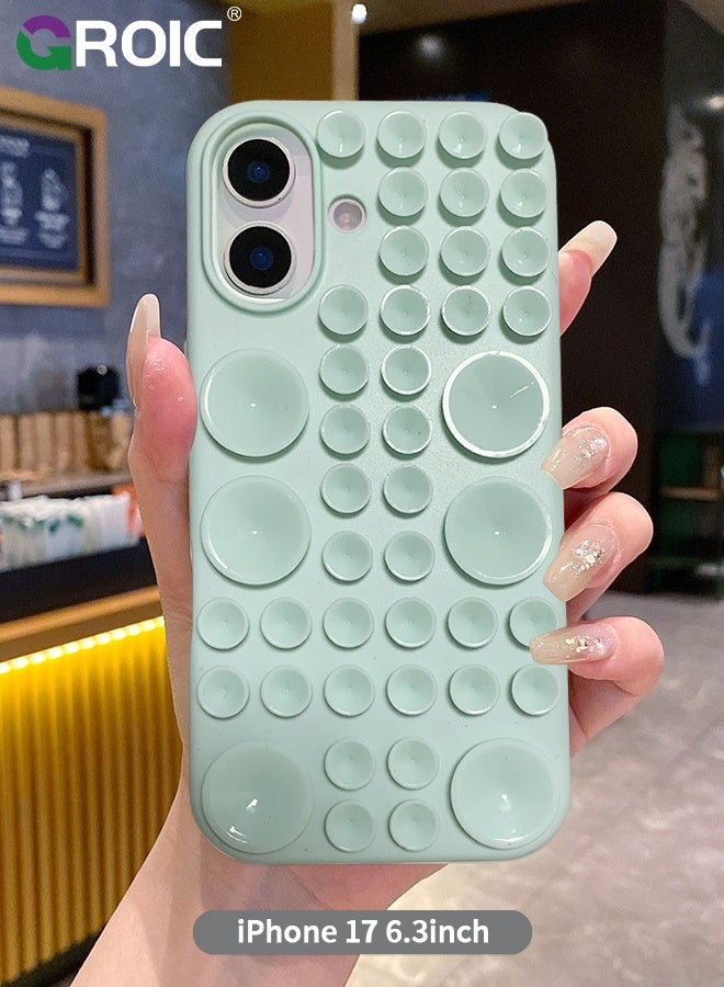 GROIC Silicone Suction Cup Phone Case for iPhone 17, Self-Adhesive Grip Cover for Smooth Surfaces, No-Slip Grip, Shockproof Protection for iphone 17  (Sky Blue) - Image 1