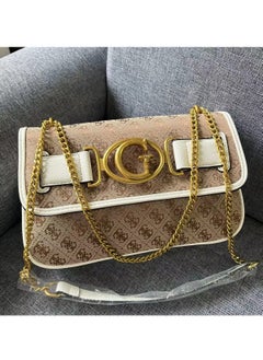 Simple printed zipper shoulder bag