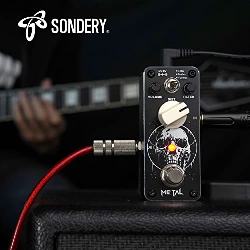 Sondery Metal Distortion Pedal for Electric Guitars, 3 Modes of Solo Turbo and Normal, Warm Smooth Wide Range of Vintage Distortion Sound, Mini Effect Pedal True Bypass, Art Design Series - Image 5