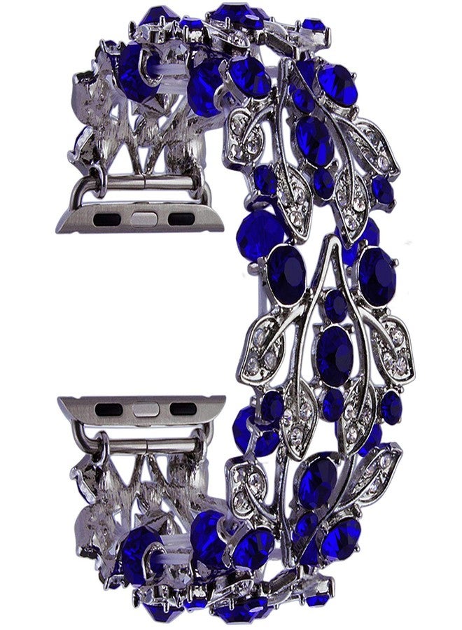 VIQIV Bling Bands Compatible with Apple Watch Band 38mm 40mm 41mm 42mm 44mm 45mm 49mm Iwatch Series SE 9 8 7 6 5 4 3 2 Ultra, Rhinestone Elastic Jewelry Metal Bracelet Dressy Wristband Strap for Women - Image 1