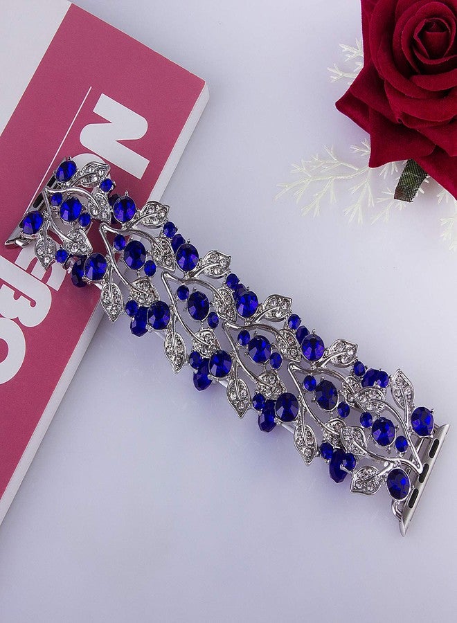 VIQIV Bling Bands Compatible with Apple Watch Band 38mm 40mm 41mm 42mm 44mm 45mm 49mm Iwatch Series SE 9 8 7 6 5 4 3 2 Ultra, Rhinestone Elastic Jewelry Metal Bracelet Dressy Wristband Strap for Women - Image 4
