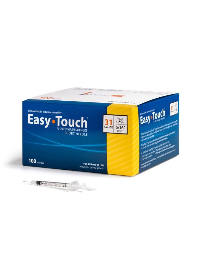 Easy Touch EasyTouch® U-100-31G 0.3cc/mL, 5/16" 8mm (Box of 100)  - Image 1