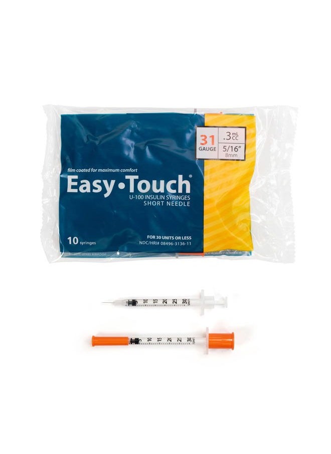 Easy Touch EasyTouch® U-100-31G 0.3cc/mL, 5/16" 8mm (Box of 100)  - Image 2