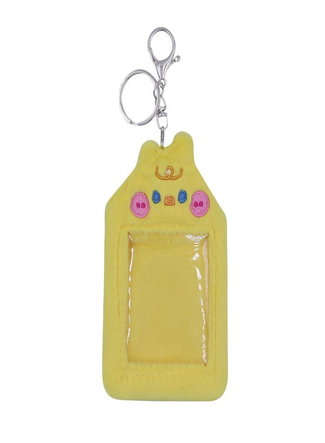 JUMISEE Cute Plush Kpop Photocard Holder with Keychain, Cartoon Photo Sleeve ID Bank Credit Card Holder Protector - Image 1