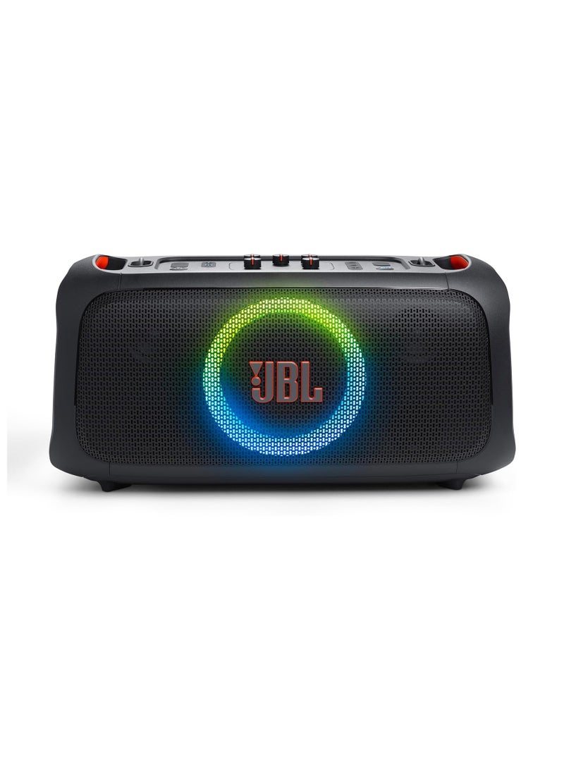 JBL Partybox On-The-Go Essential Portable Party Speaker With Built-In Lights And Wireless Mic Black - Image 2