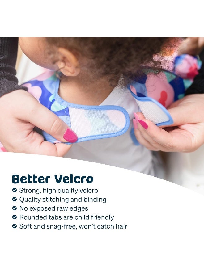 Tiny Twinkle Mess Proof Baby Bib,Waterproof Smock Baby Bib for Eating,Machine Washable Long Sleeve Bib,Baby Led Weaning,Toddler Bib,BLW Supplies(Floral Blue, Small 6-24 Months) - Image 3