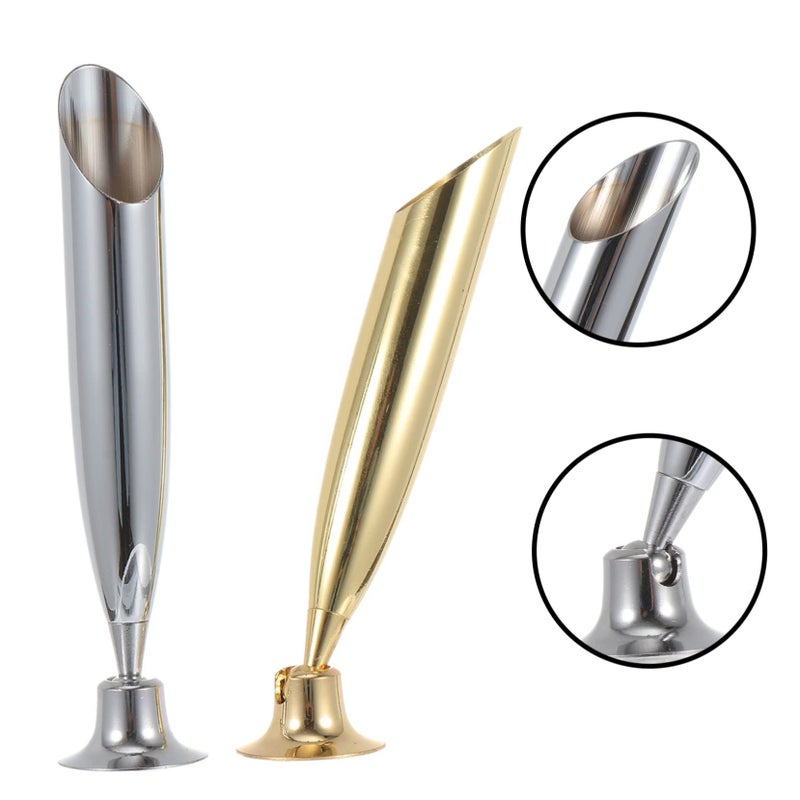 European Style Feather Quill Pen Holder Stainless Steel Desk Organizer - Image 5
