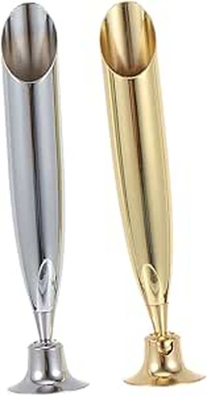 European Style Feather Quill Pen Holder Stainless Steel Desk Organizer - Image 1