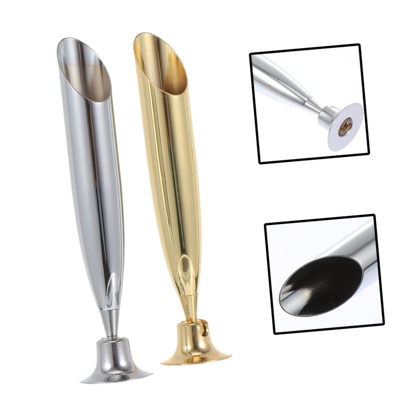 European Style Feather Quill Pen Holder Stainless Steel Desk Organizer - Image 3