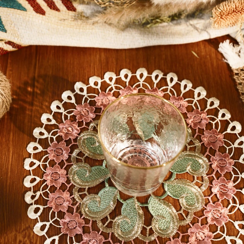 Phantomon 12 Inch Crochet Lace Coasters Vintage Lace Doilies Round Placemats for Rustic Table Decor, Kitchen, Dining Room, Weddings, Christmas, Cup, Vase, Set of 4 - Image 3