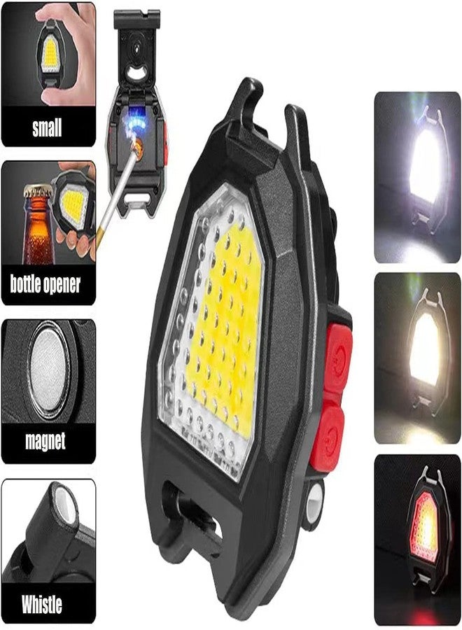 Sprysh Keychain LED Flashlights, Rechargeable Flashlights with Lighter, Whistles, Bottle Opener, Magnet Base 800 Lumens COB Light Mode Portable Emergency Light for Outoor Hiking (Pack of 1) - Image 2