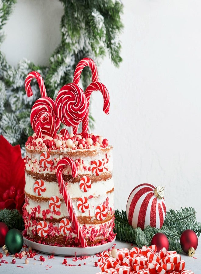 جيجكسين مجموعة جيغشين من 120 قطعة من حلوى قصب السكر الصغيرة لعيد الميلاد، مصنوعة من البلاستيك، مثالية للأعمال اليدوية، وزينة بنكهة النعناع، وإكسسوارات الحدائق، وأغطية الهواتف. - Image 3