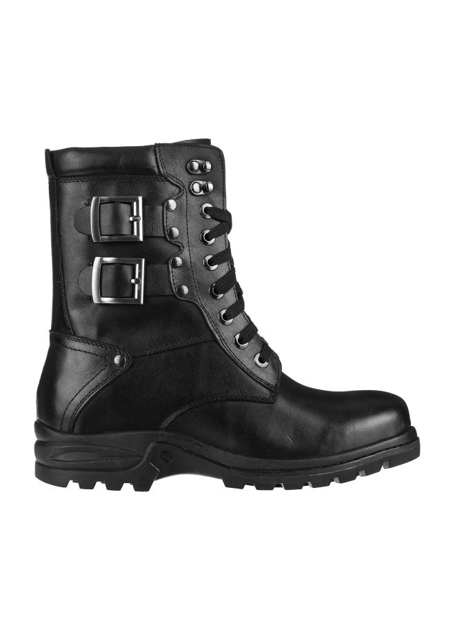 Calden Men's Invisible Height Increasing Elevator Shoes - Black Leather Lace-up High-top Military Boots - 3.1 Inches Taller - K512666 - Size 8 D(M) US - Image 1