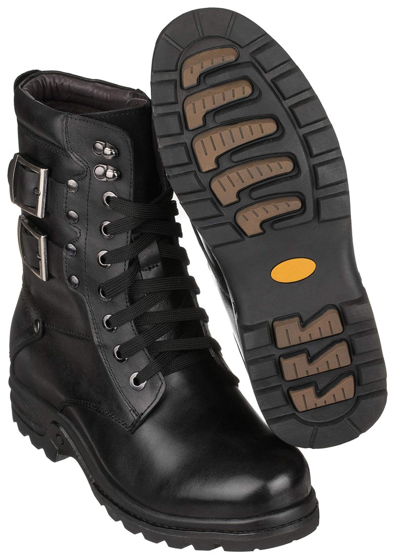 Calden Men's Invisible Height Increasing Elevator Shoes - Black Leather Lace-up High-top Military Boots - 3.1 Inches Taller - K512666 - Size 8 D(M) US - Image 5
