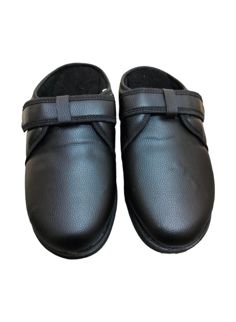 HT Medical shoes, leather medical soap for diabetics - leather soap slippers 41, black for unisex - Image 4