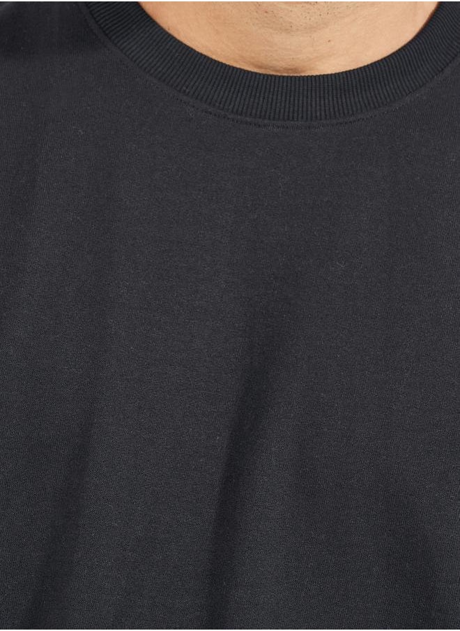 Styli Boxy Fit Terry T-Shirt with Turn-Up Sleeve  - Image 3