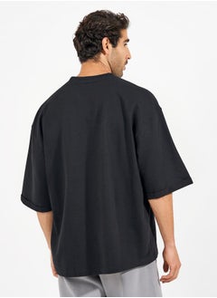 Styli Boxy Fit Terry T-Shirt with Turn-Up Sleeve  - Image 4