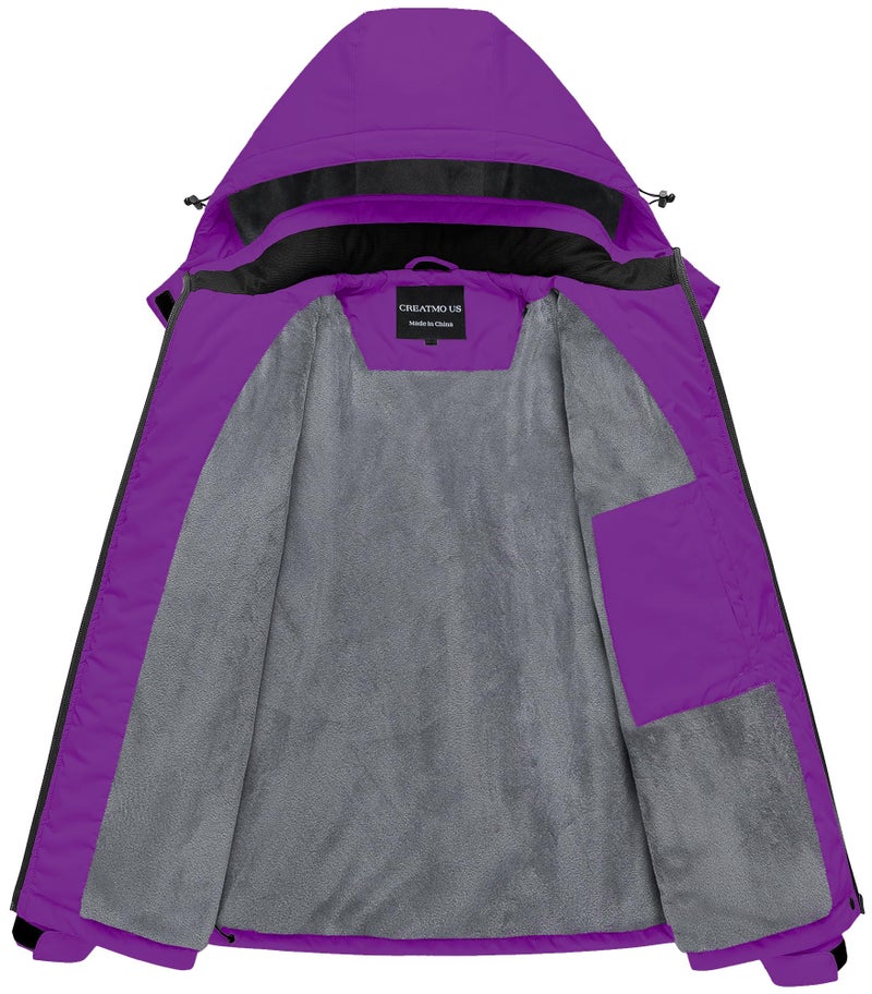 CREATMO US Snowboarding Jacket Womens Ski Wear Women Women's Waterproof Windproof Skiing Hiking Outdoor Sports Dark Purple M - Image 2
