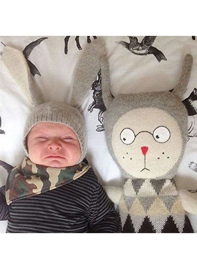 XYX Crochet Earflap Pilot Hats Rabbit Ears Beanie Cap Winter Warm Knit Caps for Toddlers Baby Girls and Boys, Gray, Medium - Image 4