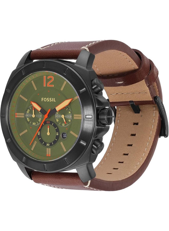 FOSSIL Men Leather Chronograph Wrist Watch BQ2760 - Image 2