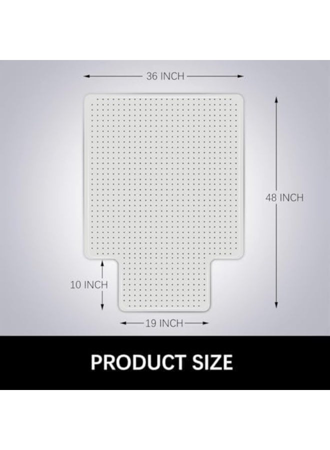 Carpet Chair Mat, 48" x 36" PVC Home Office Desk Chair Mat for Floor Protection, Clear, Studded, BPA Free Matte Anti-Slip with Lip (Color : With Lip) - Image 2