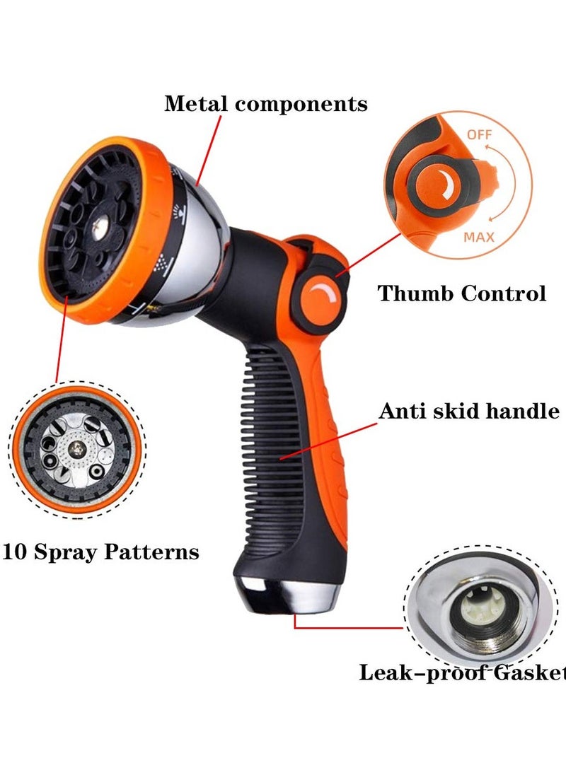 SYOSI - Garden Hose Nozzle, 8 Spray Modes Heavy Duty High Pressure Water Hose Nozzle, Thumb Control On/Off Valve, Hose Sprayer for Garden and Lawn Watering, Cleaning, Pets and Car Washes - Image 1