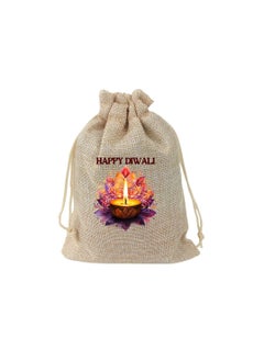 PRINTSHOP4ME Diwali Burlap Gift Bags-Set Of 12 Bags Reusable Gift Bags For Festive&Return Gifts Perfect For Diwali Celebrations Jute Bag For Sweets,Jewelry,Dry Fruits  - Image 1