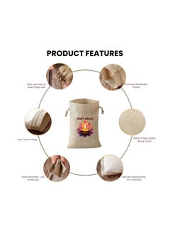 PRINTSHOP4ME Diwali Burlap Gift Bags-Set Of 12 Bags Reusable Gift Bags For Festive&Return Gifts Perfect For Diwali Celebrations Jute Bag For Sweets,Jewelry,Dry Fruits  - Image 3
