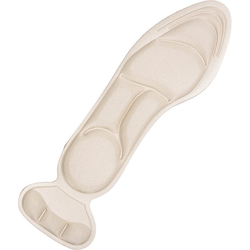 7D Dual-Layer Breathable Sweat-Absorbing Heel Insoles for Women Beige 