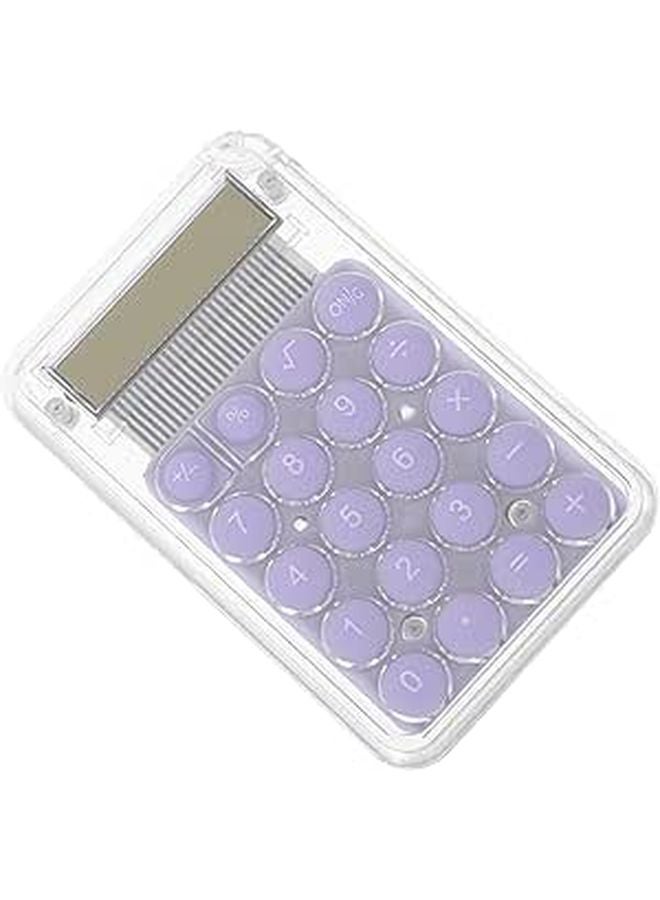 Mini Cartoon Calculator 8 Digit Portable Handheld for Students Office School Purple - Image 1