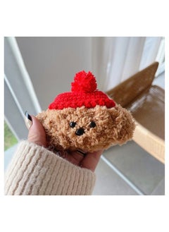 Airpods 4 Headphone Protective Case Cartoon Plush Doll For Apple1/2/3 Gen Pro Wireless Bluetooth Soft-Color:Plush Soft Shell-red Hat Puppy-Model:Airpods 1/2 Generation (protective Cover)