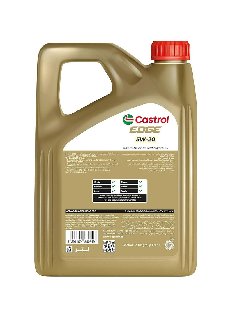 Castrol 4L EDGE Advanced Full Synthetic Engine Oil 5W-20 - Petrol Engines - Image 2