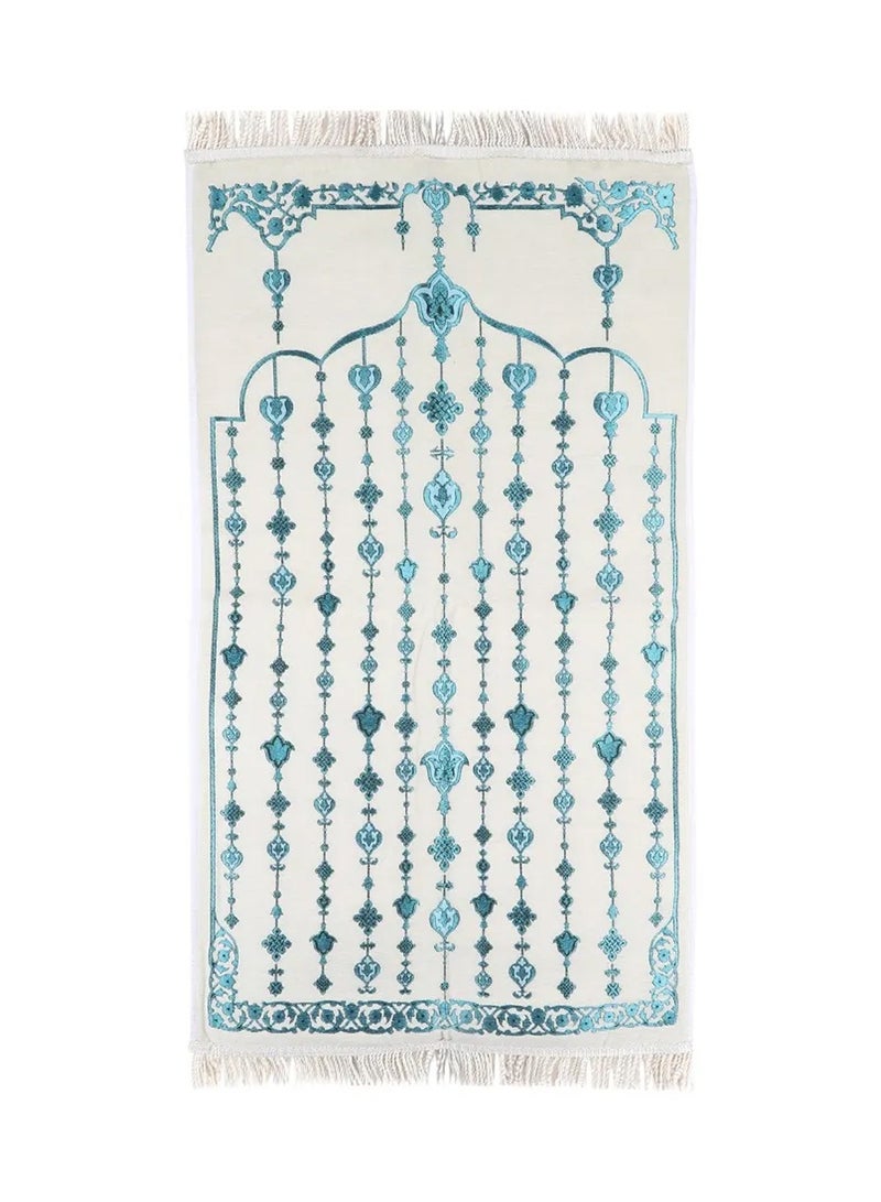 MANASEK Prayer Mat from the Eylul collection with a bag from the local brand Manasek | Original Saudi products | Made of polyester, cotton, and soft chenille fabric, comfortable and practical - 70 x 120 cm  - Image 1