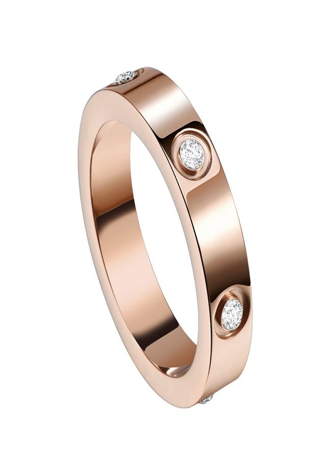 Godyce Love Friendship Rings 18K Gold Plated Silver with CZ Stainless Steel Promise Rings Wedding Band Fashion Love Rings for Her Women with Gifts Box (8, Rose gold) - Image 1
