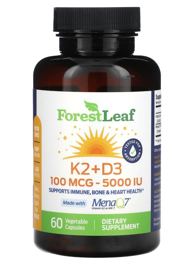 K2 + D3 100 mcg (5000 IU) 60 Vegetable Capsules