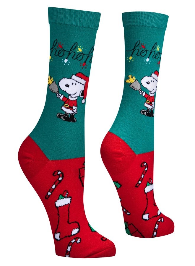 Odd Sox Cool Socks - Snoopy Claus Crew Socks - Licensed Charlie Brown Themed - Size Medium for Men, Women & Kids- Fun Nostalgic Novelty Crazy Footwear - Comfy Cotton Blend - Christmas Stocking Stuffer & - Image 3