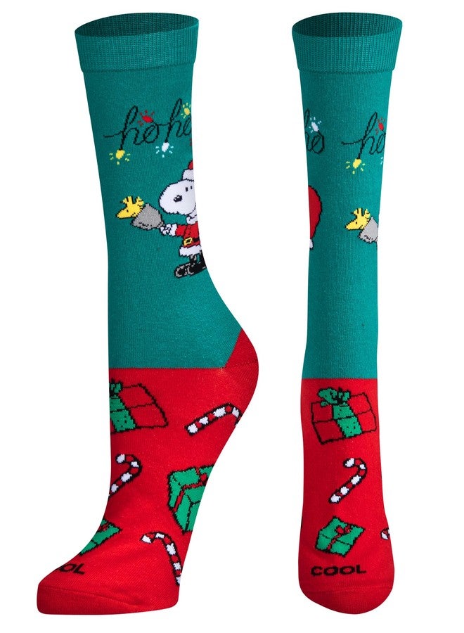 Odd Sox Cool Socks - Snoopy Claus Crew Socks - Licensed Charlie Brown Themed - Size Medium for Men, Women & Kids- Fun Nostalgic Novelty Crazy Footwear - Comfy Cotton Blend - Christmas Stocking Stuffer & - Image 2