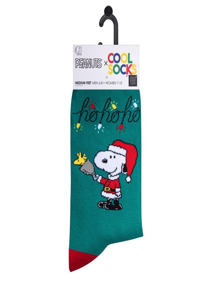 Odd Sox Cool Socks - Snoopy Claus Crew Socks - Licensed Charlie Brown Themed - Size Medium for Men, Women & Kids- Fun Nostalgic Novelty Crazy Footwear - Comfy Cotton Blend - Christmas Stocking Stuffer & - Image 5