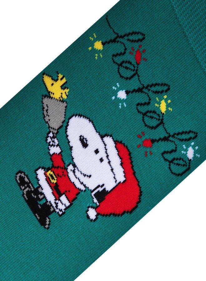 Odd Sox Cool Socks - Snoopy Claus Crew Socks - Licensed Charlie Brown Themed - Size Medium for Men, Women & Kids- Fun Nostalgic Novelty Crazy Footwear - Comfy Cotton Blend - Christmas Stocking Stuffer & - Image 4