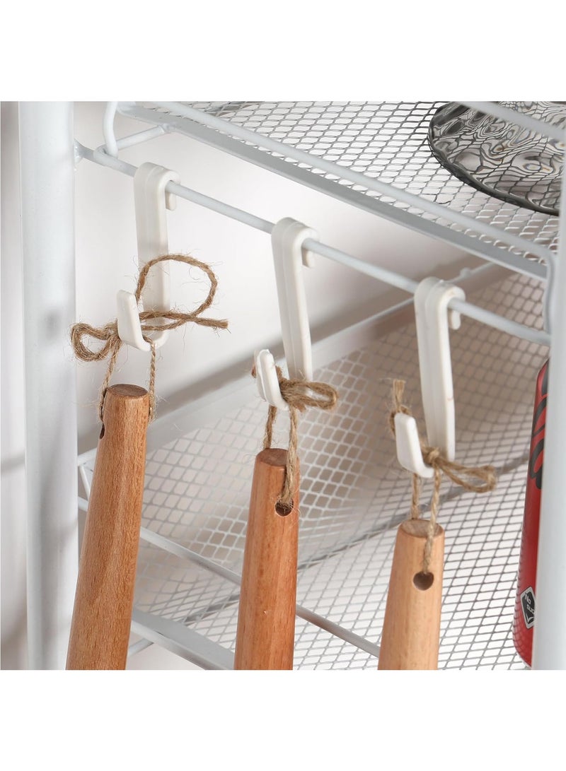 سلة تخزين فاكهة وخضراوات بثلاث طبقات للمطبخ، عربة تخزين دوارة بثلاث طبقات مع عجلات وصندوقين لل، وعاء فاكهة للمطبخ قابل للتكديس، سلة خضراوات سلكية للبصل والبطاطس، لون أسود - Image 2