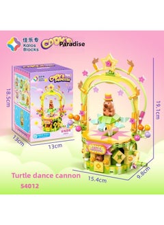 Generic Jiale Special Small Particle Capibala Fantasy Paradise Surrounding Doll Toy Ornaments Children's Gift Assembled Building Blocks-Color:54012 Turtle Patrol Torch  - Image 1